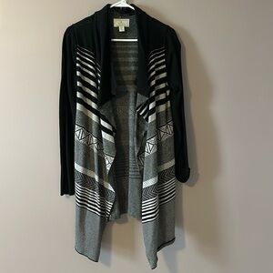 Women’s Ruby Moon Black Long Duster Shrug Cardigan Size Large 100% Cotton